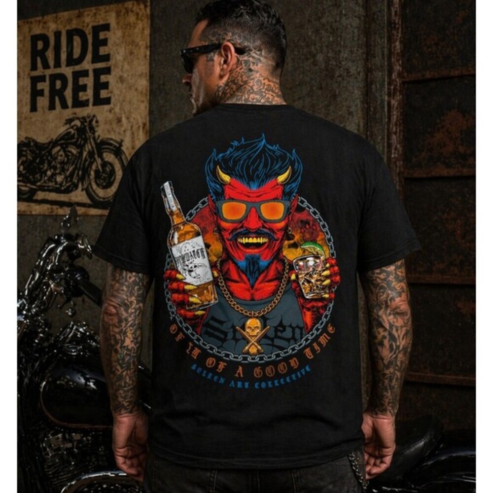 Sullen Helluva Time Devil Tequila Premium Black T Shirt Small Exclusive NWT L100